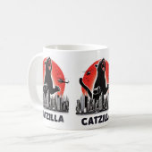 Catzilla Funny Cat Rampage Epic Feline Monster Cat Koffiemok (Voorkant links)