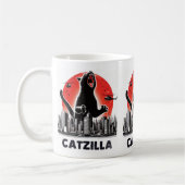 Catzilla Funny Cat Rampage Epic Feline Monster Cat Koffiemok (Links)