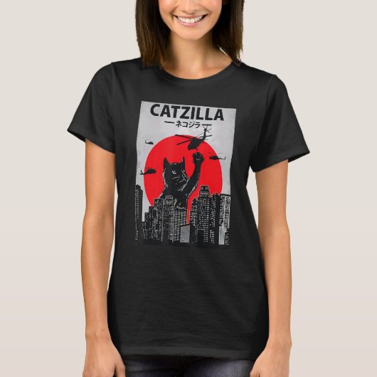 Catzilla Funny Cat Shirt, Funny Cat, Cat Lover T-shirt (Voorkant)