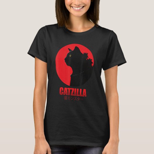 Catzilla Funny Cat Shirt, Funny Cat T-shirt (Voorkant)