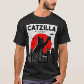 Catzilla Funny Cat Shirt, Funny Cat T shirt, Cat L T-shirt (Voorkant)