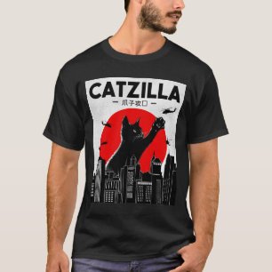 Catzilla Funny Cat Shirt, Funny Cat T shirt, Cat L T-shirt