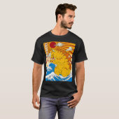 Catzilla  Funny Cute Cat Art Japans T-shirt (Voorkant volledig)