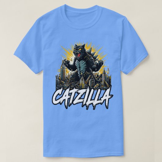 Catzilla Funny Feline Fury aangekondigd T-shirt (Design voorkant)