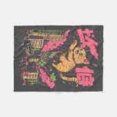 Catzilla Funny Giant Cat Monster Kaiju Japanese Ka Fleece Deken (Voorkant (Horizontaal))