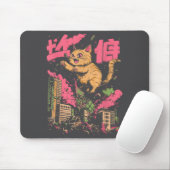 Catzilla Funny Giant Cat Monster Kaiju Japanese Ka Muismat (Met muis)