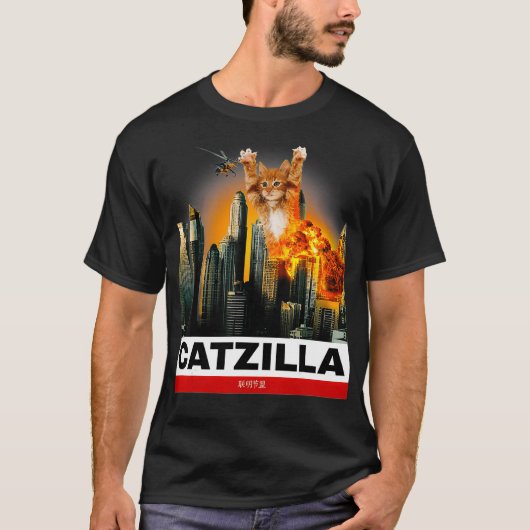 CATZILLA Funny Kat voor kattenliefhebbers T-shirt (Voorkant)