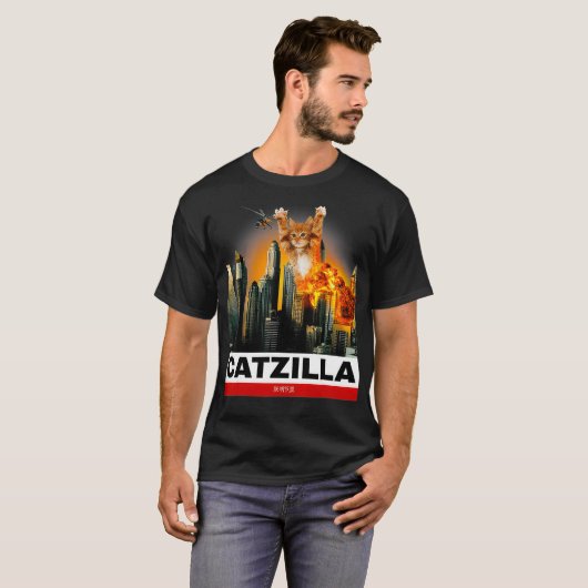 CATZILLA Funny Kat voor kattenliefhebbers T-shirt (Voorkant volledig)