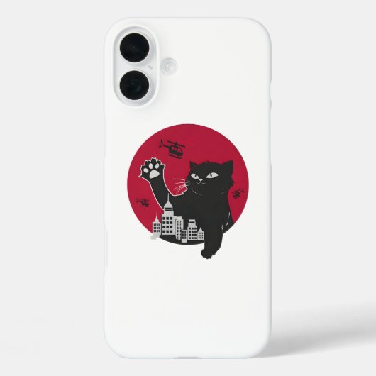 Catzilla - Giant Black Cat parodie op de stad Case-Mate iPhone Case (Achterkant)