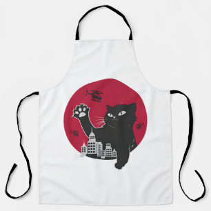 Catzilla - Giant Black Cat parodie op de stad Schort