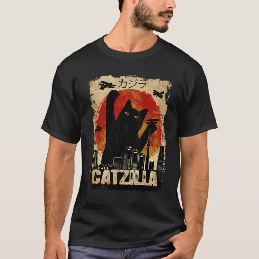 Catzilla - Grappig katje en kattepullover H T-shirt (Voorkant)