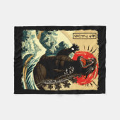 Catzilla Grappige Japanse Stijl Fleece Deken (Voorkant (Horizontaal))