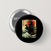 Catzilla Grappige Japanse Stijl Ronde Button 5,7 Cm (Voorkant /achterkant)