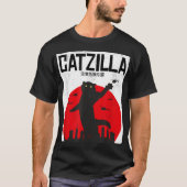 Catzilla Grappige Kaiju Kat Ontwerp T-shirt (Voorkant)