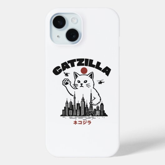 Catzilla - Grappige kat Godzilla parodie Case-Mate iPhone Case (Achterkant)