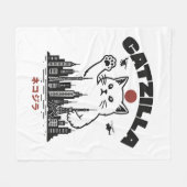Catzilla - Grappige kat Godzilla parodie Fleece Deken (Voorkant (Horizontaal))