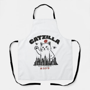 Catzilla - Grappige kat Godzilla parodie Schort