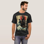 Catzilla Grappige Kat Japanse Kunst Kitten Kat Lie T-shirt (Voorkant volledig)