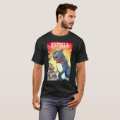 Catzilla Grappige Parodie Kat Kittens Huisdier T-shirt (Voorkant volledig)