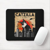 Catzilla - Grappige smoking kat en kitten Muismat (Met muis)