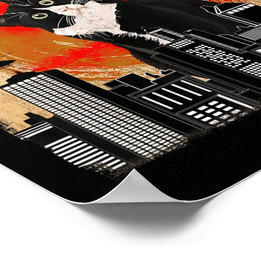 Catzilla - Grappige smoking kat en kitten Poster (Hoek)