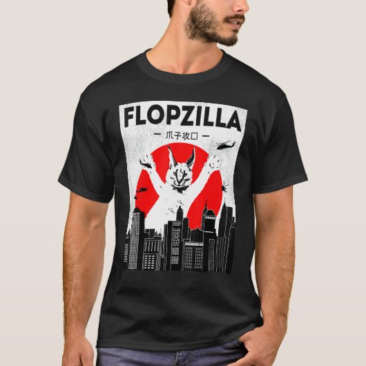 Catzilla grote floppa meme Flopzilla Caracal Kat T-shirt (Voorkant)