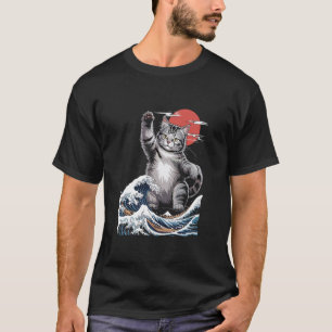 Catzilla Grote Golf Illustratie Mashup Lange Mouwe T-shirt