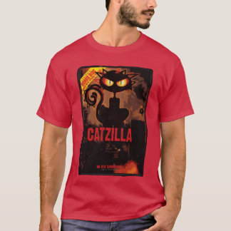 Catzilla Humor Over Het Bekende Monster Film T-shirt