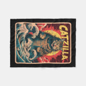 Catzilla Japanese Art Funny Cat  Graphic Fleece Deken (Voorkant (Horizontaal))