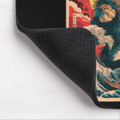 Catzilla Japanese Art Funny Cat  Graphic Muismat (Hoek)