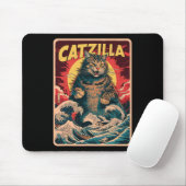 Catzilla Japanese Art Funny Cat  Graphic Muismat (Met muis)