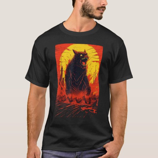 Catzilla Japans Schattig Kat Stuff Kat Mam Kat T-shirt (Voorkant)