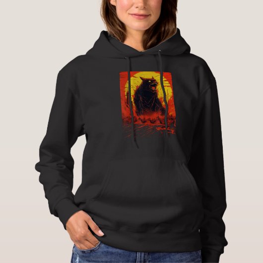 Catzilla Japanse Cute Kat Spullen Kat  Kat Moeder  Hoodie (Voorkant)