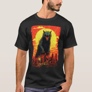 Catzilla Japanse Cute Kat Spullen Kat  Kat Moeder  T-shirt