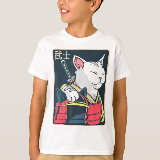 Catzilla - Japanse kattenkunst - Katana-zwaard - A T-shirt (Voorkant)