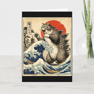 Catzilla Japanse Kunst Kat Liefhebber Grafische Pr Kaart