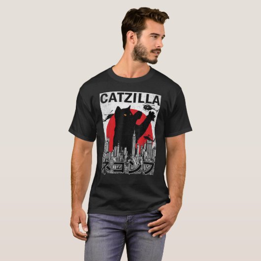 Catzilla Japanse  Sunset Classic T-Shirt (Voorkant volledig)
