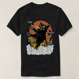 Catzilla Japanse Vuurkat Kaiju Kunst T-shirt