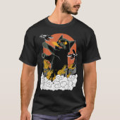 Catzilla Japanse Vuurkat Kaiju Kunst T-shirt (Voorkant)