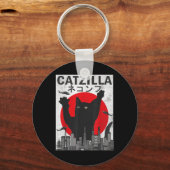 Catzilla Japanse zonnebank Kat Kitten Sleutelhanger (Voorkant)