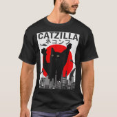  Catzilla Japanse zonnebank Kat Kitten T-shirt (Voorkant)