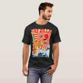  Catzilla Japanse zonnebank Kat Kitten T-shirt (Voorkant volledig)