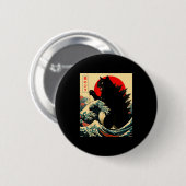 Catzilla Kat Japans Kunst Grappig Voor Mannen Vrou Ronde Button 5,7 Cm (Voorkant /achterkant)