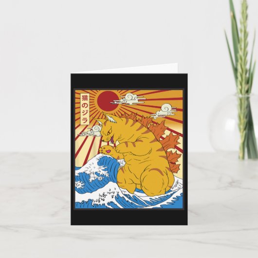 Catzilla Kat Japanse Anime Kawaii Grappige Geschen Kaart (Voorkant)