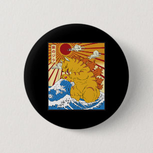 Catzilla Kat Japanse Anime Kawaii Grappige Geschen Ronde Button 5,7 Cm