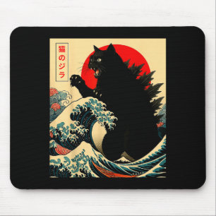 Catzilla Kat Japanse Kunst Grappig Voor Mannen Vro Muismat