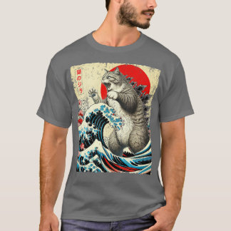 Catzilla Kat Japanse Kunst Grappige Hoodie T-shirt