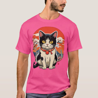 Catzilla Kat Japanse Kunst Grappige Kat Gifts T-shirt