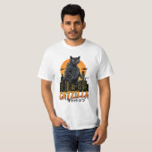 Catzilla Kat Japanse Kunst Grappige Kat Gifts T-shirt (Voorkant volledig)