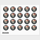 Catzilla Kat Japanse Kunst Grappige Kat Graphics v Ronde Sticker (Vel)